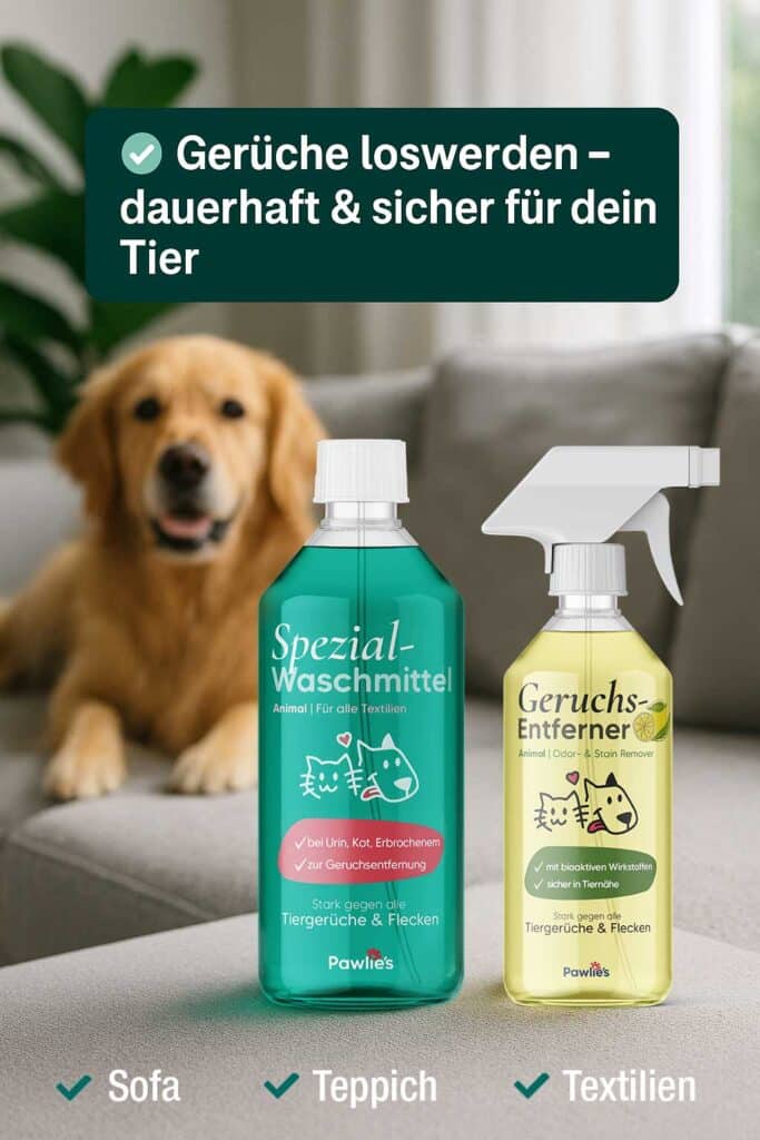 Pawlie's Geruchsentferner Set – Spray, Kanister und Waschmittel für Haustierbesitzer