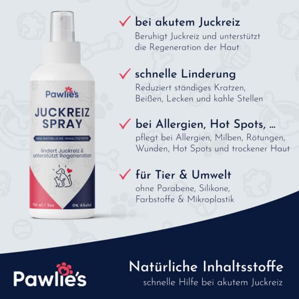 Pawlie's Anti-Juckreiz Spray mit Aloe Vera und Panthenol für Hunde