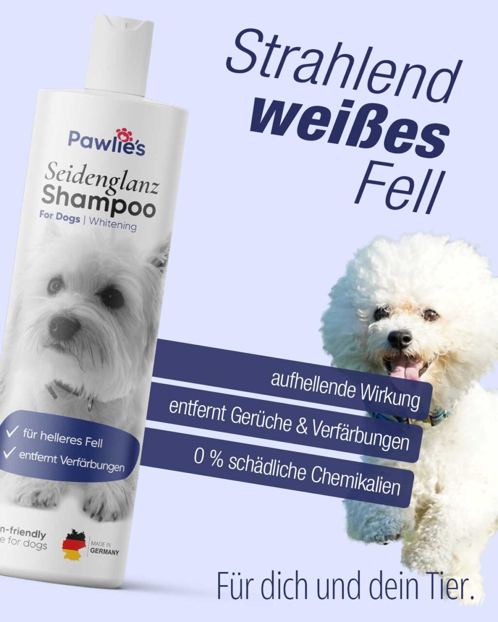 Hundeshampoo weißes Fell