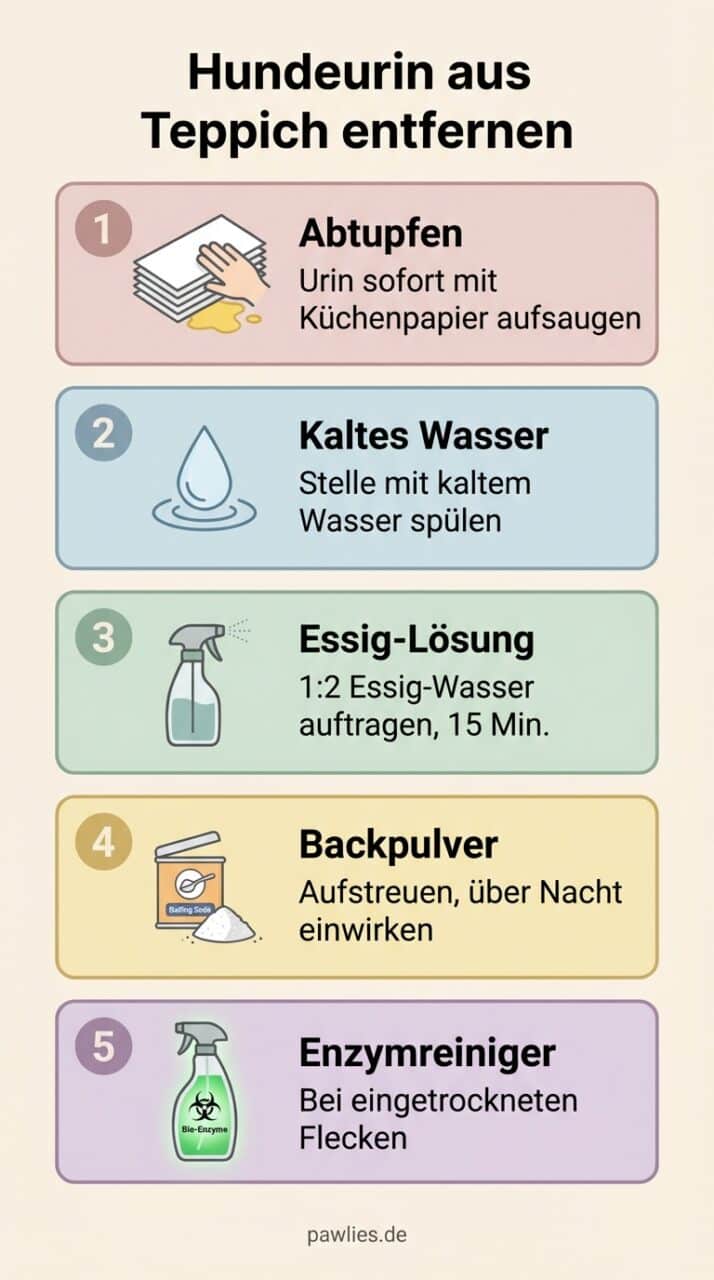 Eingetrockneten Hundeurin Aus Teppich Entfernen